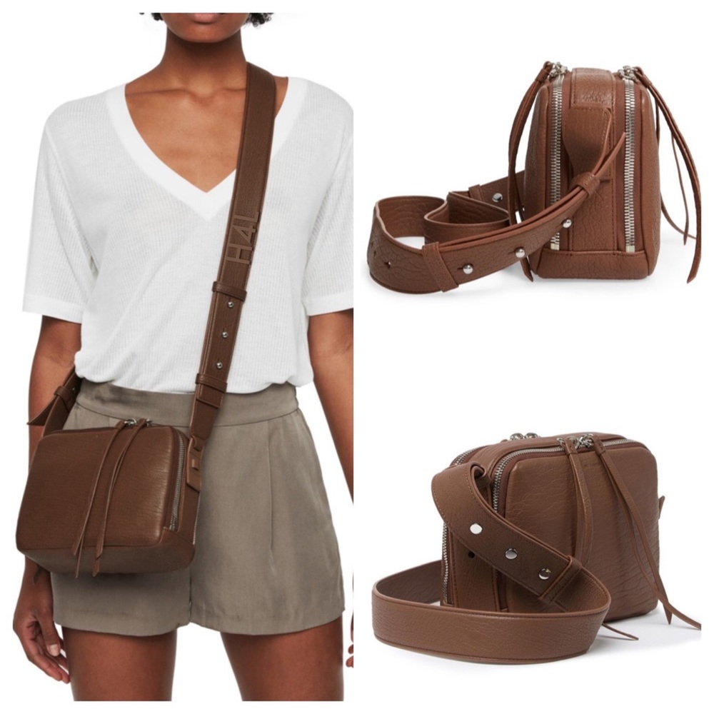 NWT ALL SAINTS Leather Grain Vincent Crossbody Bag - Picture 1 of 6